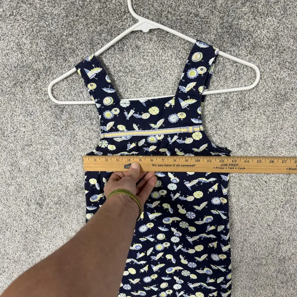 Vintage Y2K Gymboree Jumper Dress Girls 6 Blue Umbrella Rainy Day Preppy Kidcore